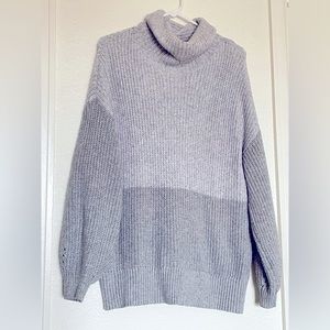 American Eagle Oversized Turtleneck Color Block Sweater